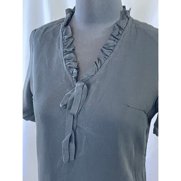 Vintage 1960s Black Mad Men Wiggle Dress with Ruffle Neck & Bow – ILGWU - Picture 11 of 15